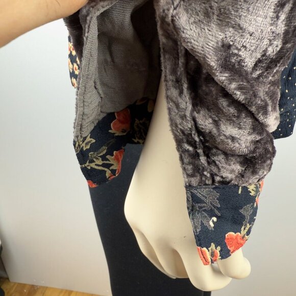 FRENCH CONNECTION Boho Patchwork Multicolor Floral Dot Button-Up Shirt Blouse L - Picture 11 of 11